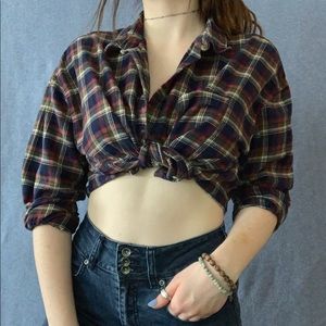 Cropped Colorful Flannel
